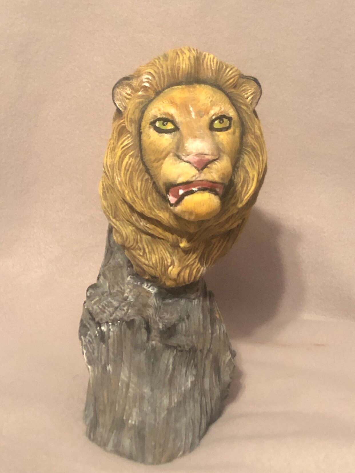 Driftwood Lion Ceramic Bust