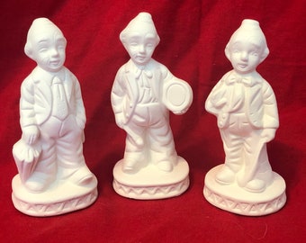 Set of 3 Clowns in ceramic bisque ready to paint by jmdceramicsart