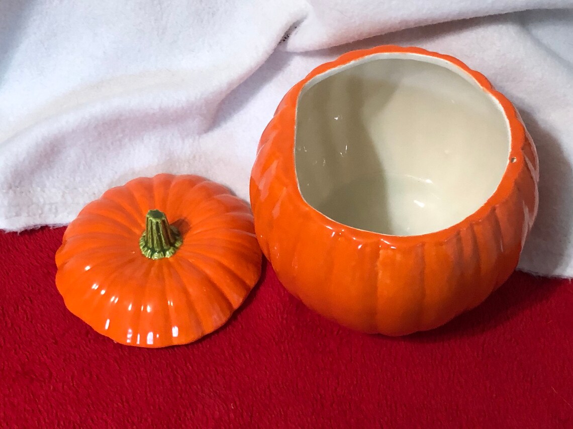 Glazed Ceramic Pumpkin Candy Dish Etsy