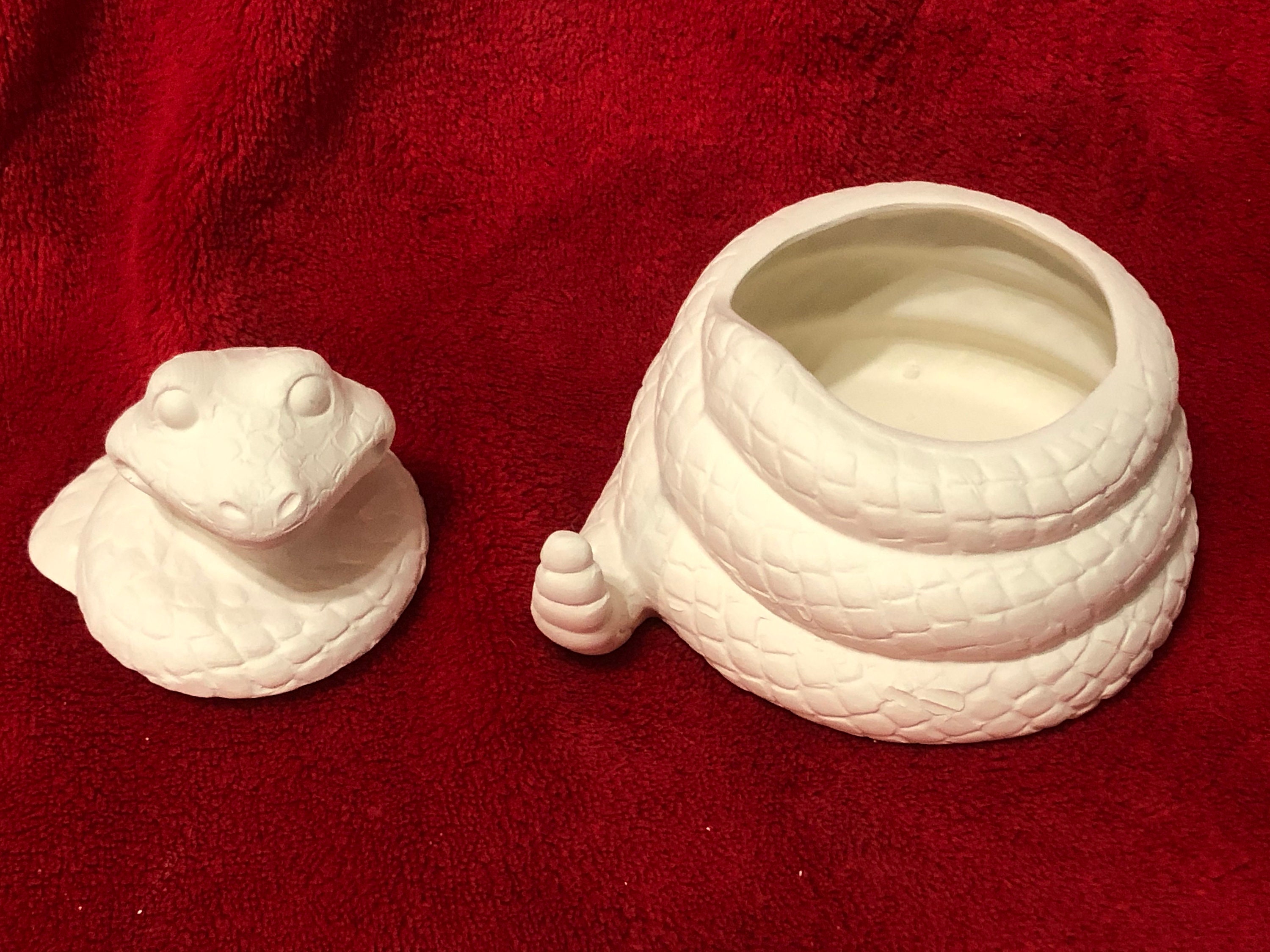 Cute Snake Box In Ceramic Bisque Ready To Paint Etsy Uk