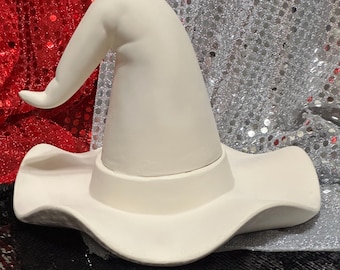 DIY Witch Hat Sculpture - Ready-to-Paint - Handcrafted Halloween Gift - Halloween Party Decor - Fall Tabletop - Witch Hat Figurine - DIY Art