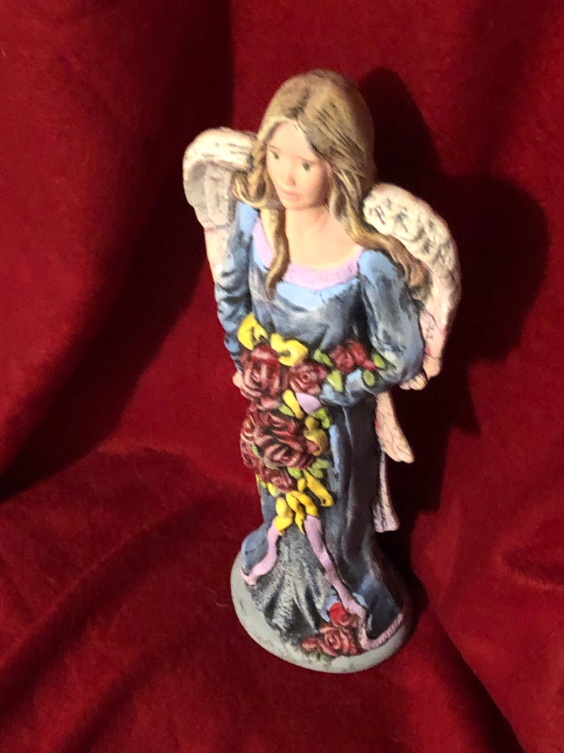 Dry Brushed Ceramic Angel with Roses using Mayco Softee Stains