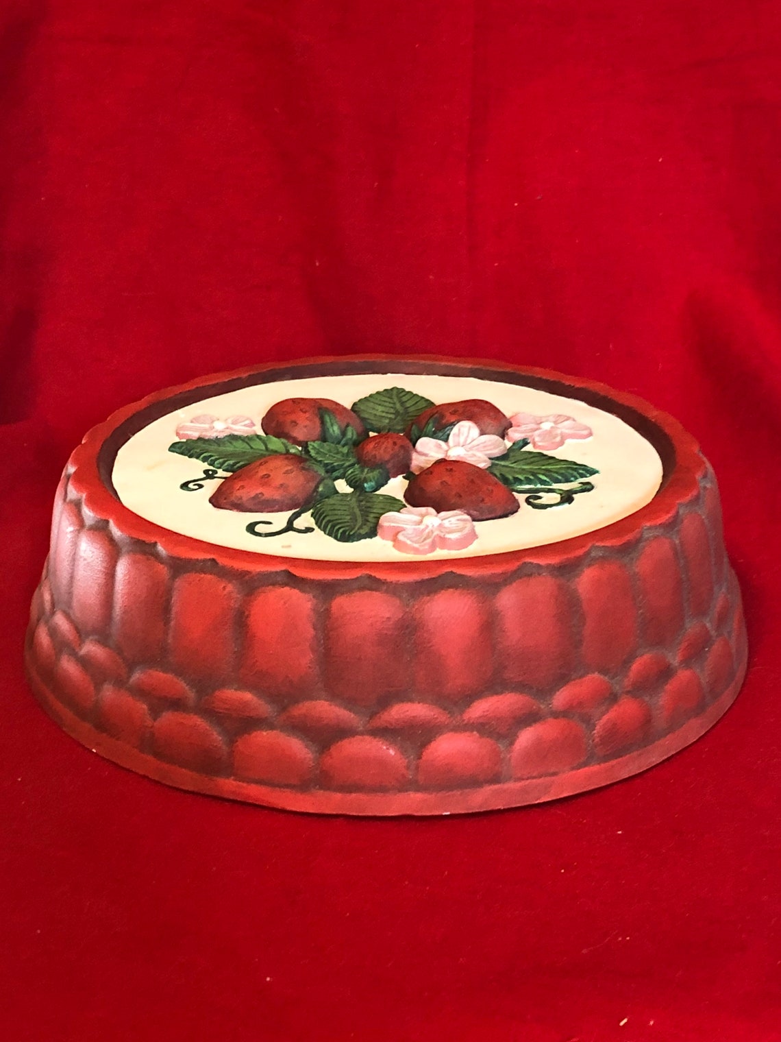 Dry Brushed Ceramic Strawberry Stove Eye Cover Etsy