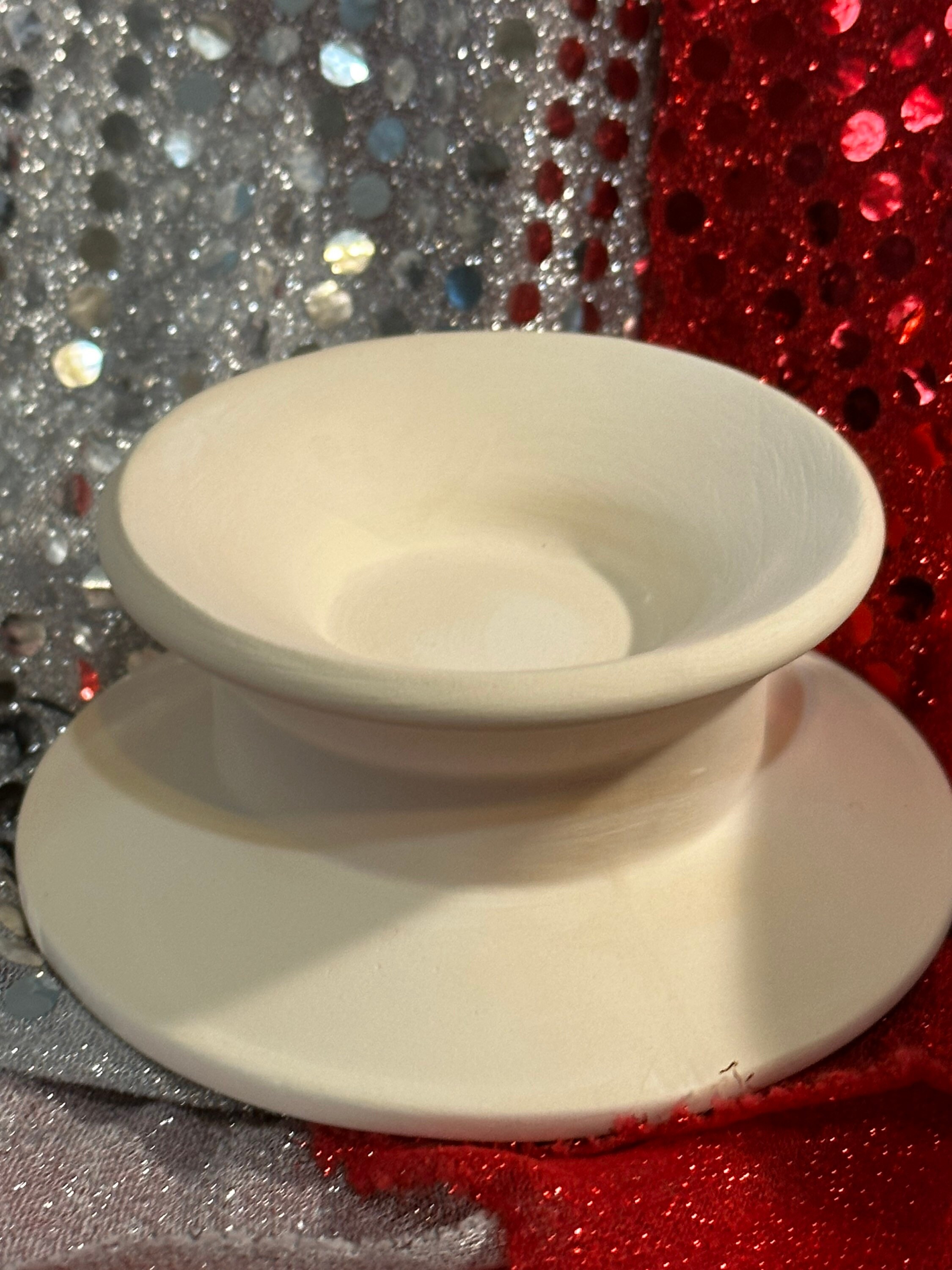 Set of 2 Large Candle Holders in ceramic bisque ready to paint by jmdceramicsart