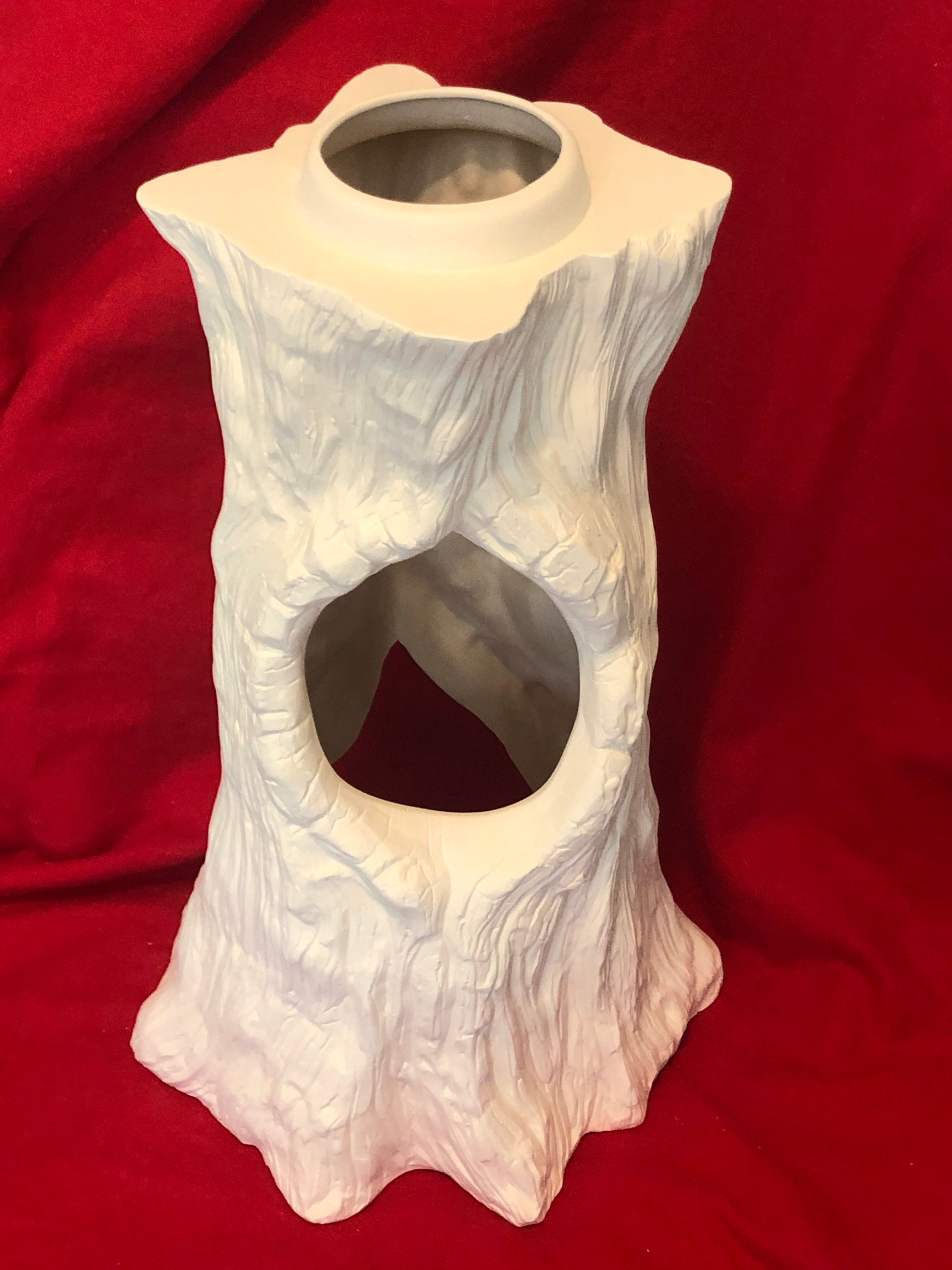 Ceramic Tree Stump Table Base in bisque ready to paint by jmdceramicsart