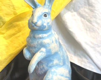 Handmade Rabbit Sculpture - Unique Holiday Decor - Ornamented Rabbit Figurine - Easter Home Decor - Blue Rabbit Statue - Handmade Gifts Etsy