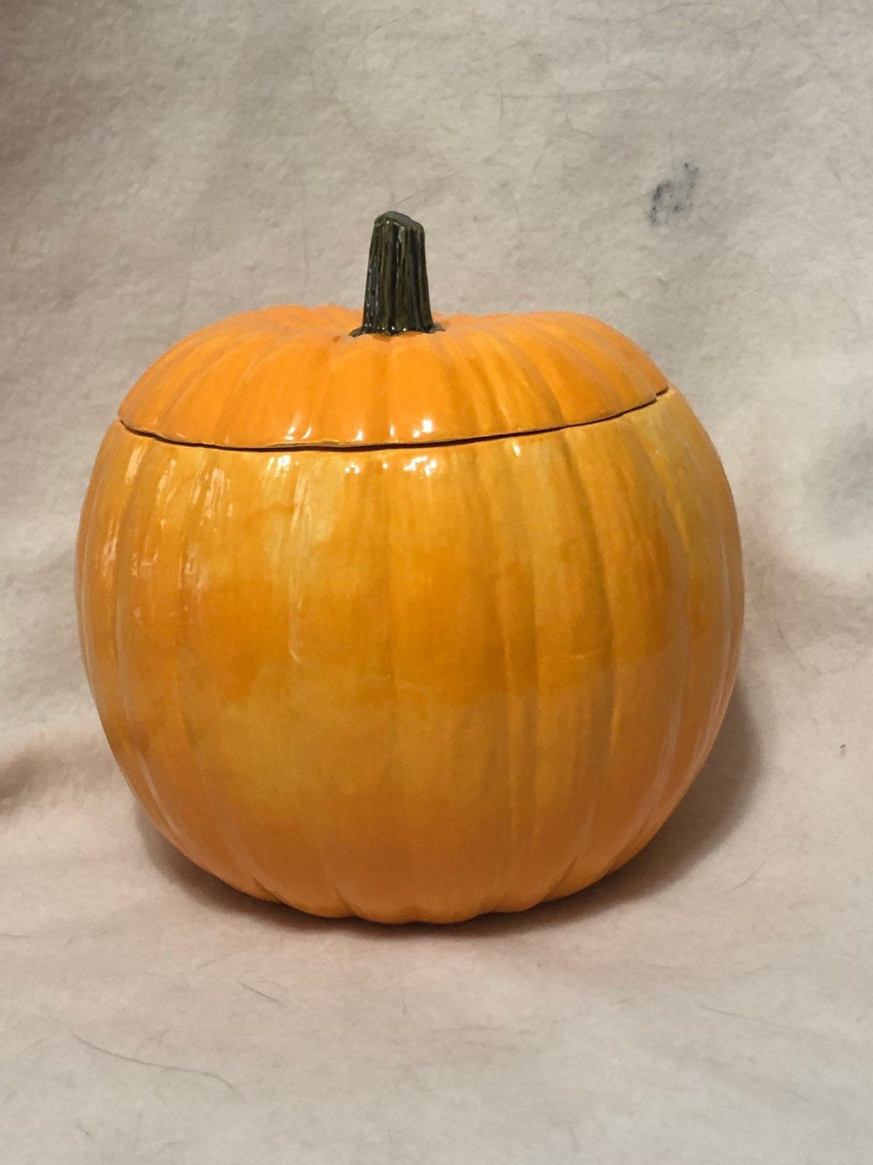 Glazed Ceramic Pumpkin Candy Dish