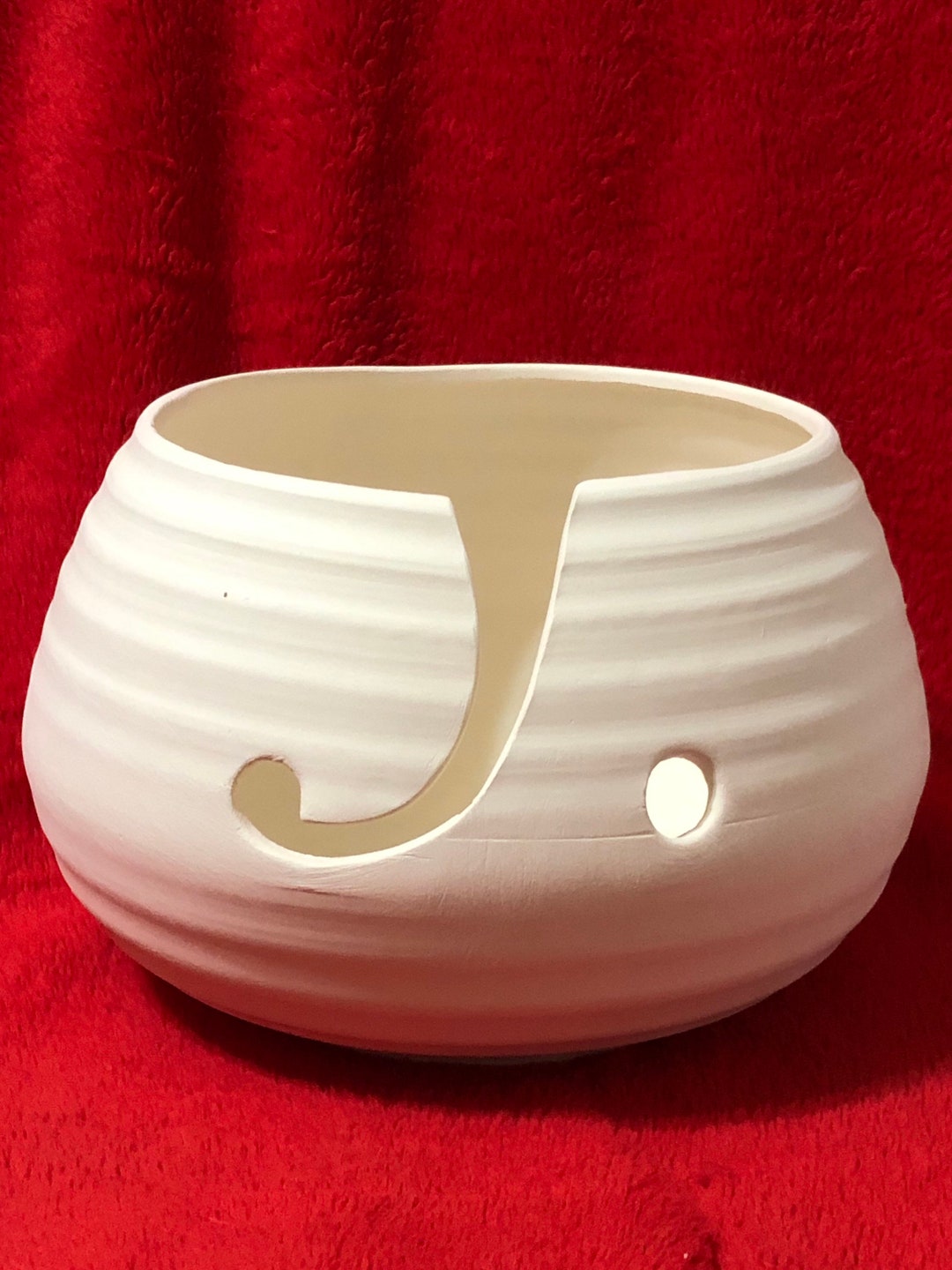 Ceramic Vintage Yarn Bowl in Bisque Ready to Paint by Etsy