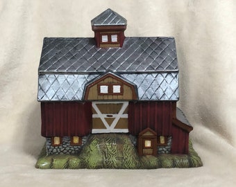 Dry Brushed Ceramic Red Barn using Mayco Softee Stains