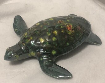 Ceramic Glazed Sea Turtle wall hanging