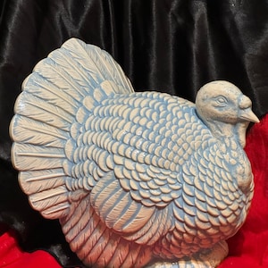 Sky Blue Ceramic Turkey Figurine - Thanksgiving Tabletop - Holiday Turkey Centerpiece - Quality Ceramics - Holiday Home Decor - Custom Gifts