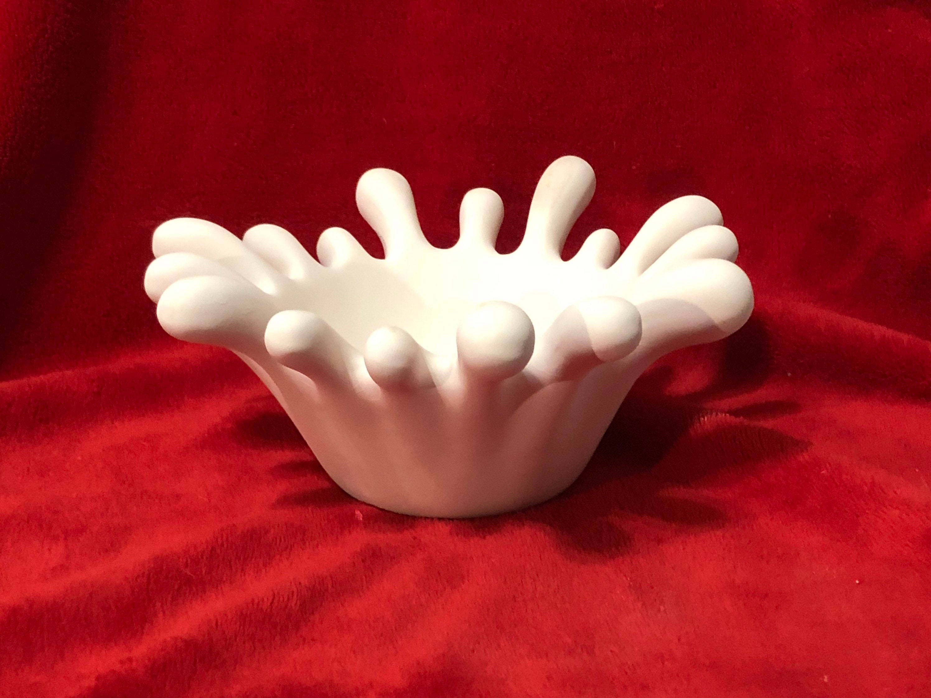 Splash Bowl in ceramic bisque ready to paint