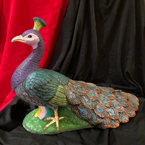 Custom painted Ceramic Peacock by jmdceramicsart