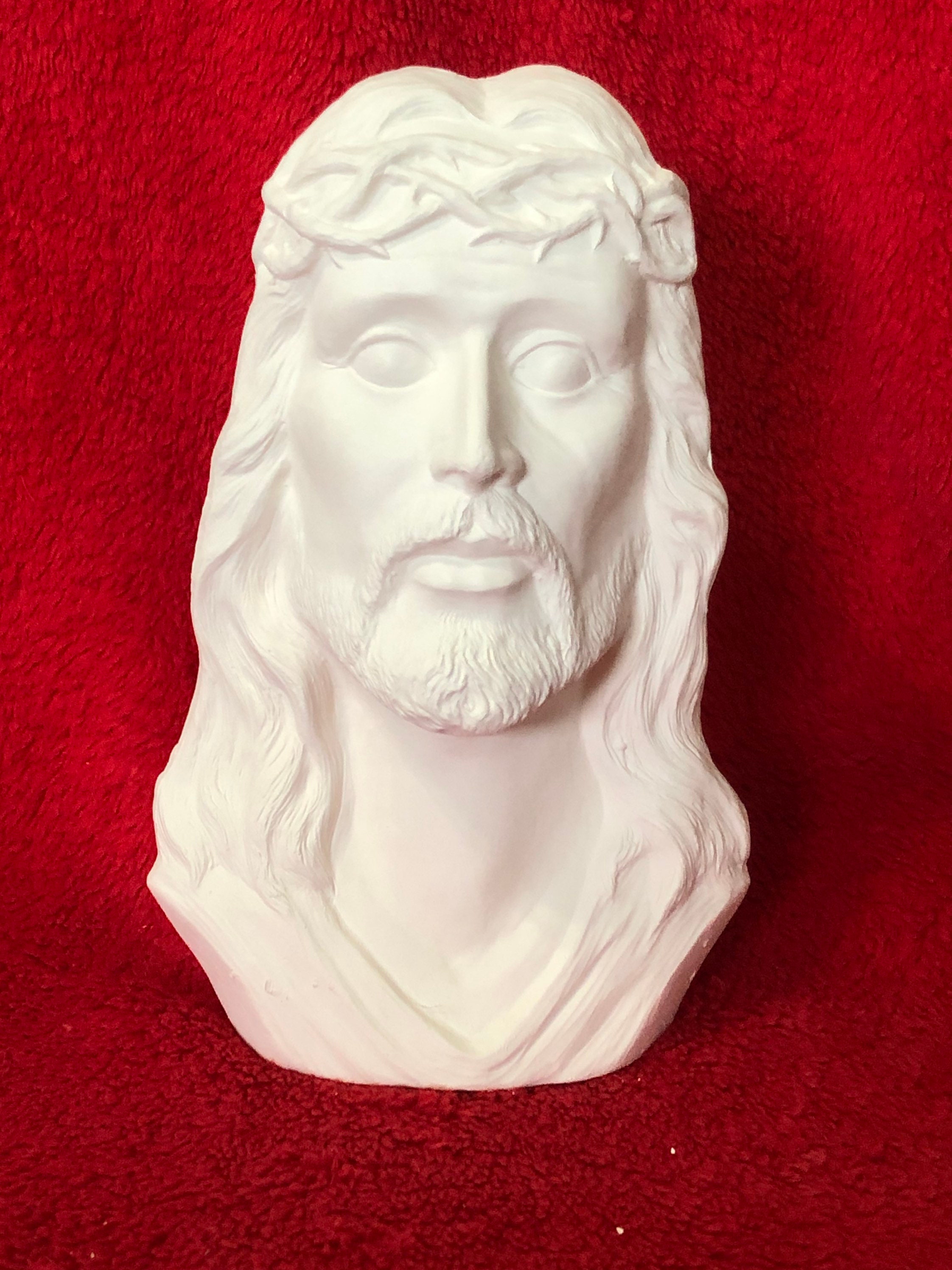 Bust of Jesus Christ in ceramic bisque ready to paint