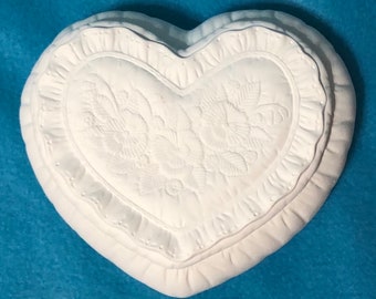 DIY Ceramics - Handmade Heart Shaped Jewelry Box on Etsy - Valentines Gift - Trinket or Candy Dish - Quality Ceramics - Valentines Ceramic