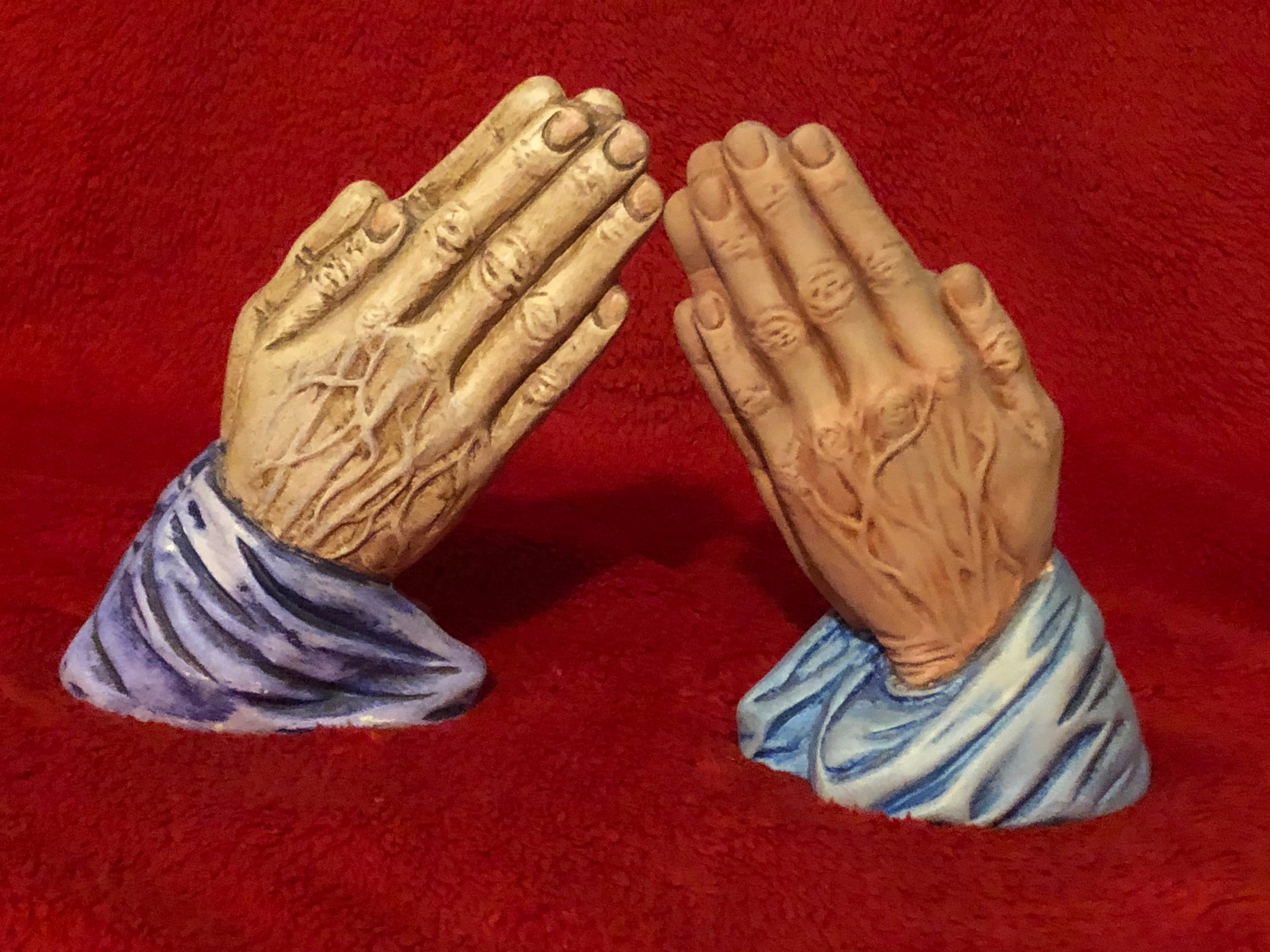 Set of 2 Dry Brushed Ceramic Praying Hands Etsy