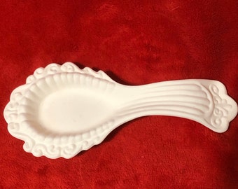Decorative Spoon Rest in ceramic bisque ready to paint