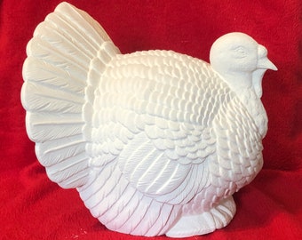 DIY Handmade Ceramic Bisque Turkey - Thanksgiving Tabletop - Fall Holiday Decor - DIY Colectible Turkey Centerpiece - Turkey Sculpture Etsy