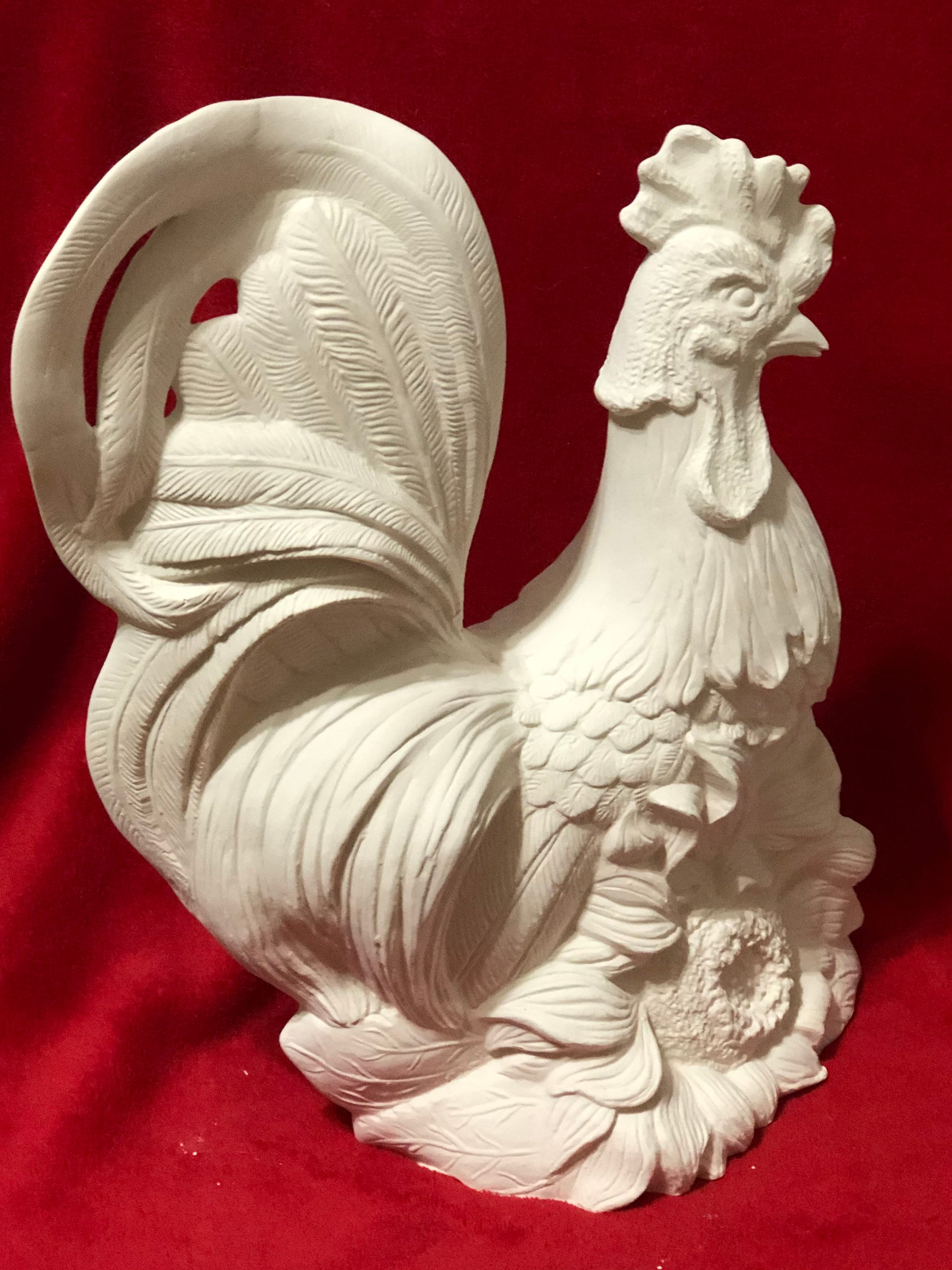 Rooster in ceramic  bisque  ready to paint 