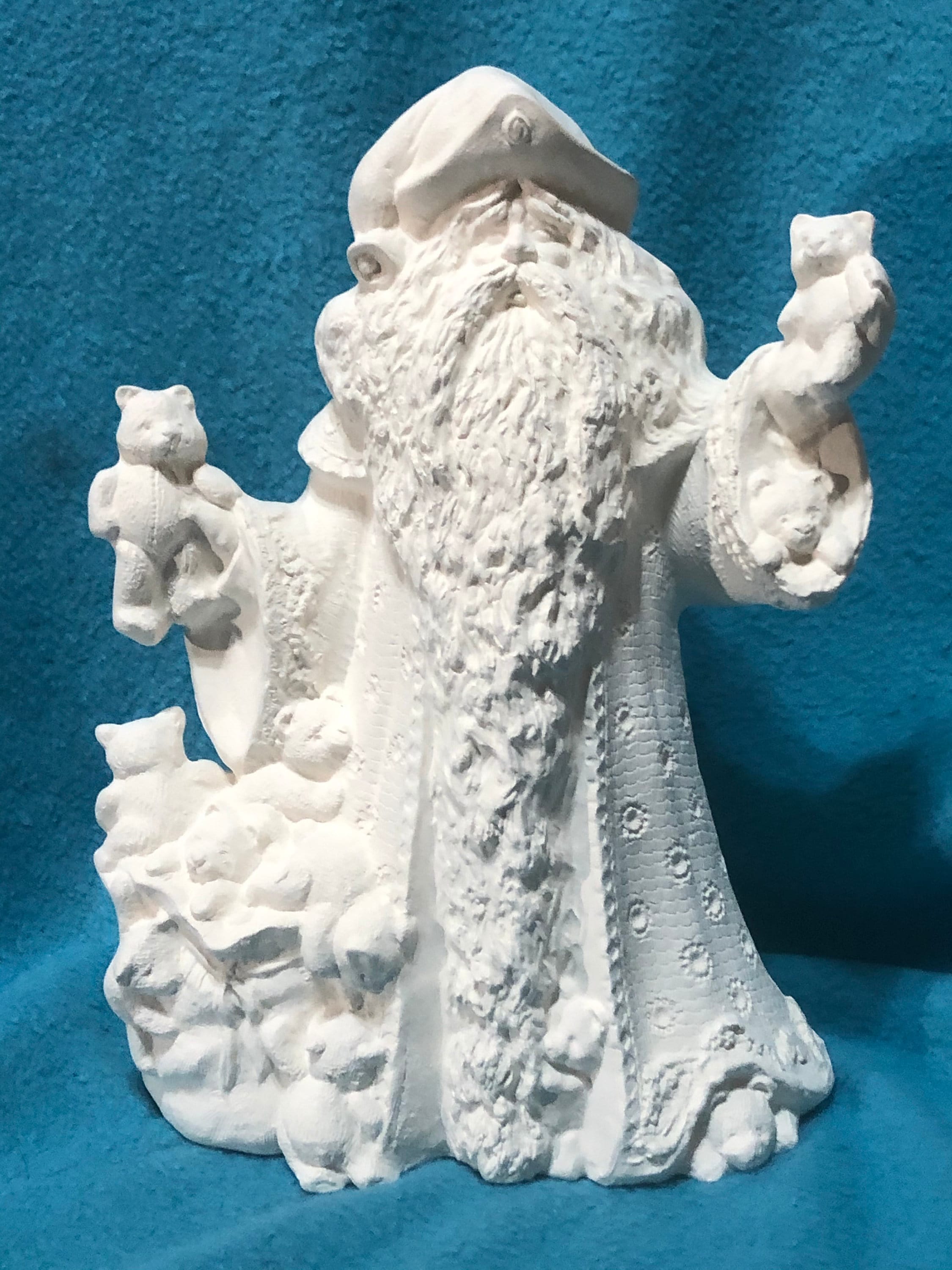 Teddy Bear Santa Claus Ceramic Bisque ready to paint