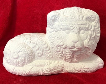 DIY Ceramic Lion Home Decor - Handmade Laced Lion - DlY Ceramic Bisque -Bisqueware Sculpture - DIY Home Decor - Ready-to-Paint - Etsy Gifts