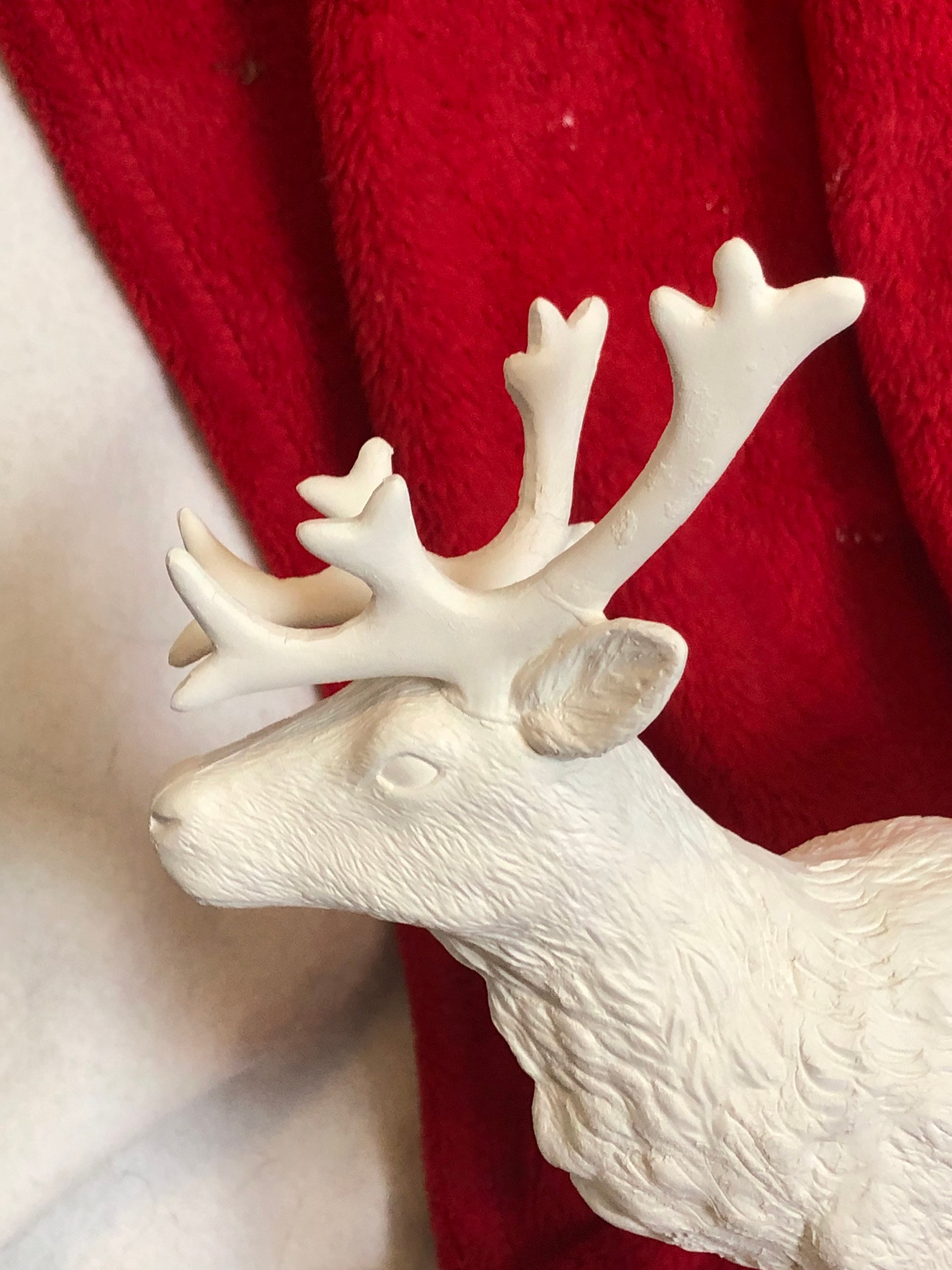Ceramic Reindeer in bisque ready to paint Etsy