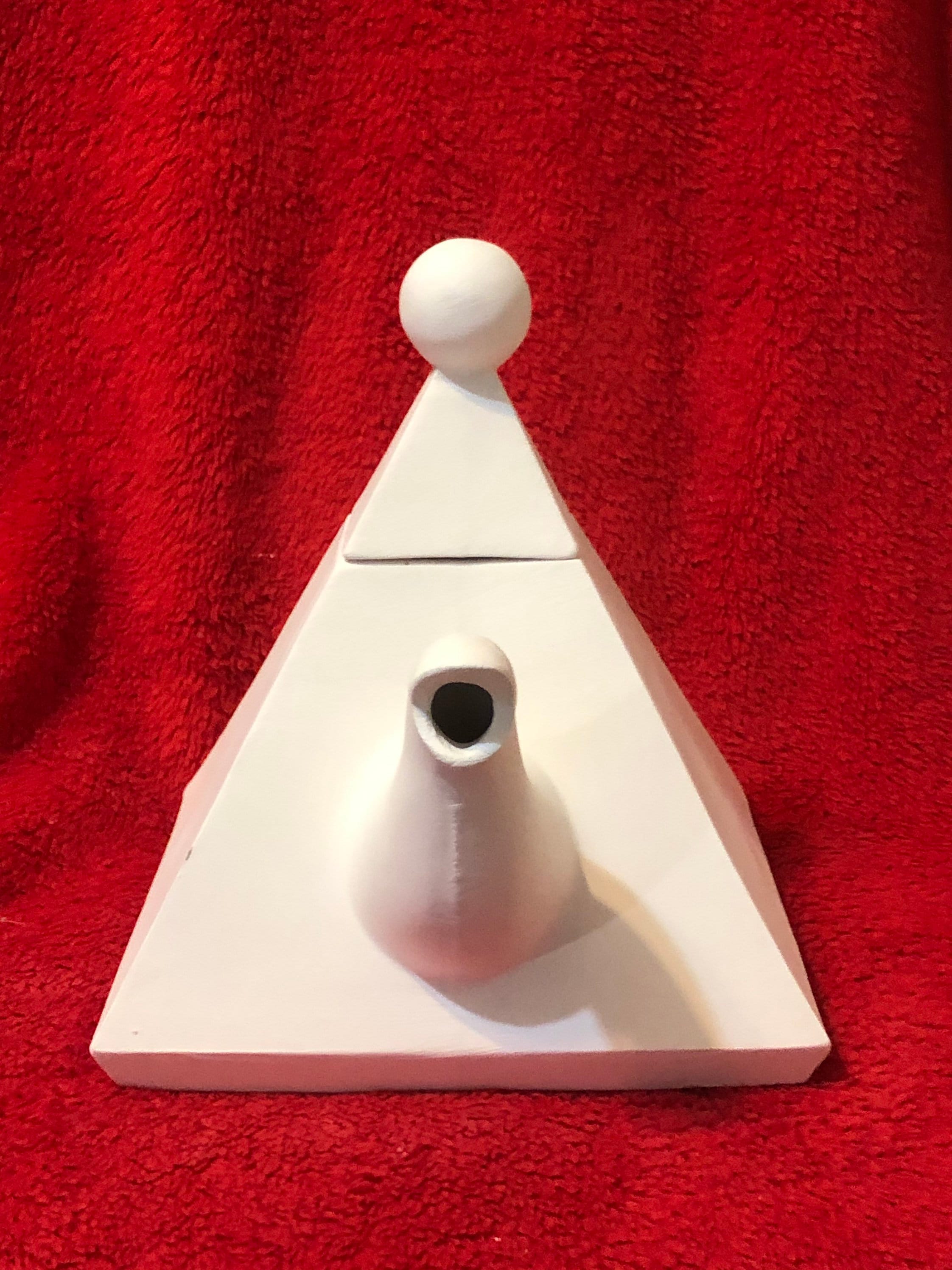 Vintage Ceramic Pyramid Tea Kettle in bisque ready to paint by jmdceramicsart