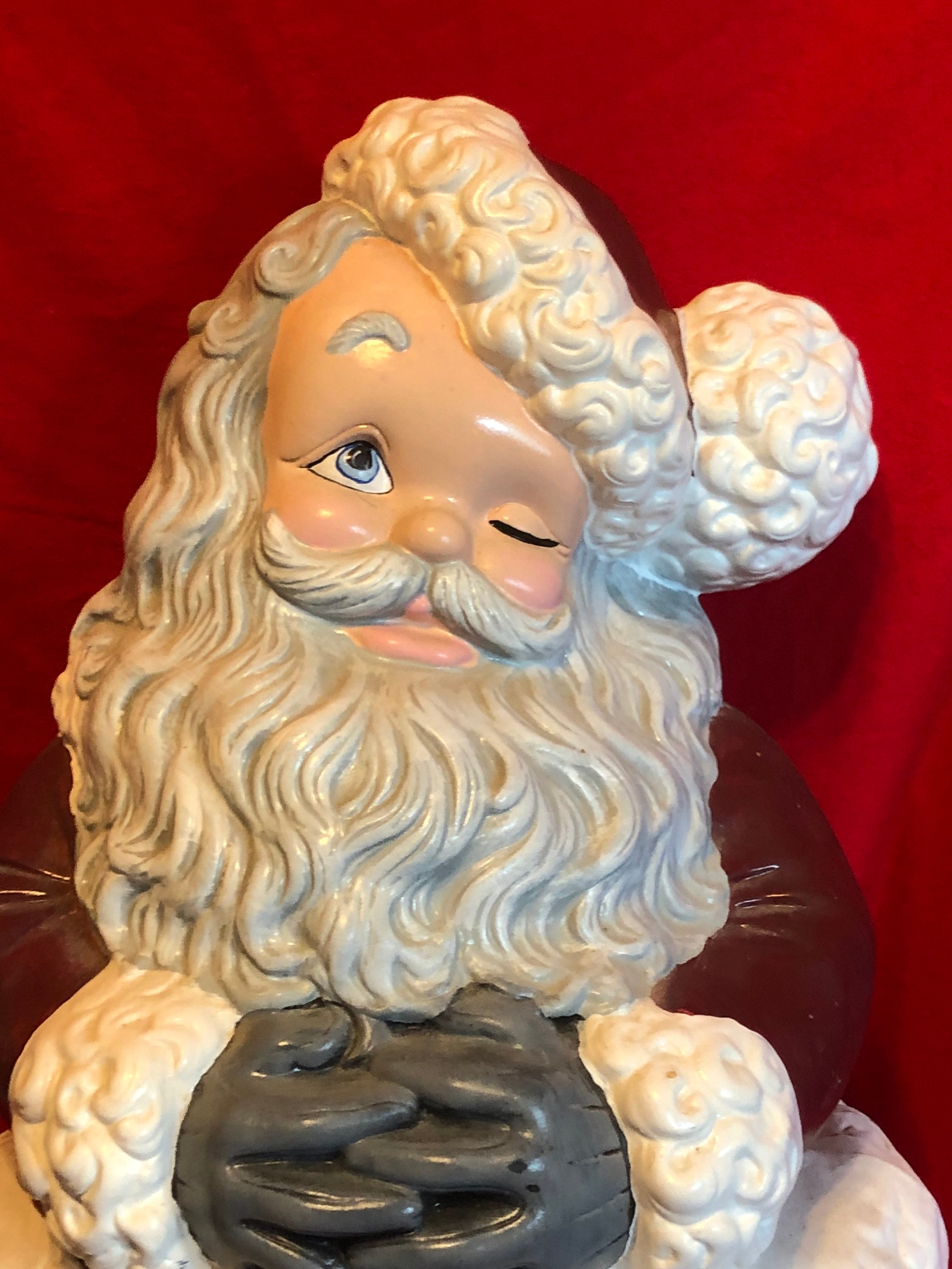 Rare Large Dry Brushed Ceramic Santa Claus by jmdceramicsart Etsy