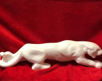 Ready to Paint - DIY - Handmade Ceramic Bisque Panther Sculpture - DIY Panther Figurine - Panther Home Decor - Unique Gift for Panther Lover