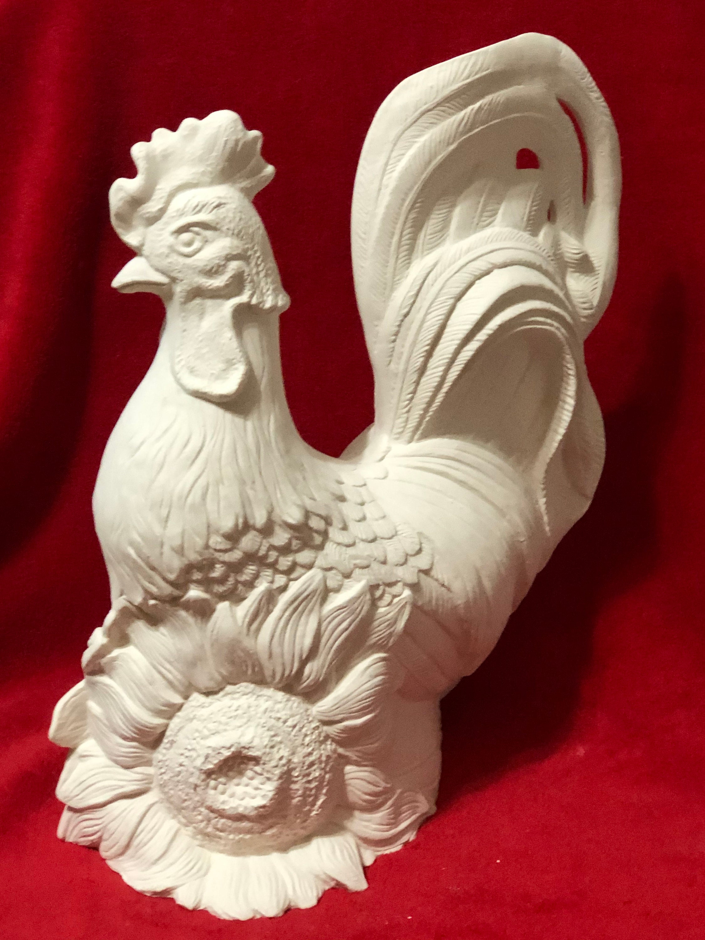 Rooster in ceramic bisque ready to paint