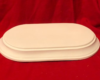 Vintage Gare Decorative Oval Base in ceramic bisque ready to paint by jmdceramicsart