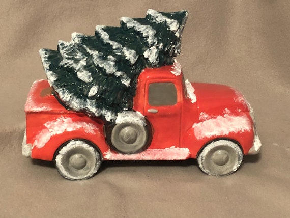 Ceramic pickup truck with christmas tree Clearance