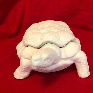 Handmade Ceramic Turtle Jewelry and Candy Dish Ceramic Bisque Turtle Trinket Dish Turtle Sculpture Whimsical Home Decor DIY Turtle image 3