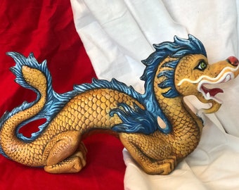 Ceramic Chinese Dragon dry brushed using Mayco Softee Stains