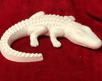 DIY Ceramic Bisque Wall Sculpture - Ready-to-Paint - Reptile Lover Gift - Alligator Enthusiast Gift - Walligator - Garden and Home Decor