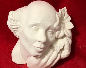 Rare Clown Bust in ceramic bisque ready to paint by jmdceramicsart