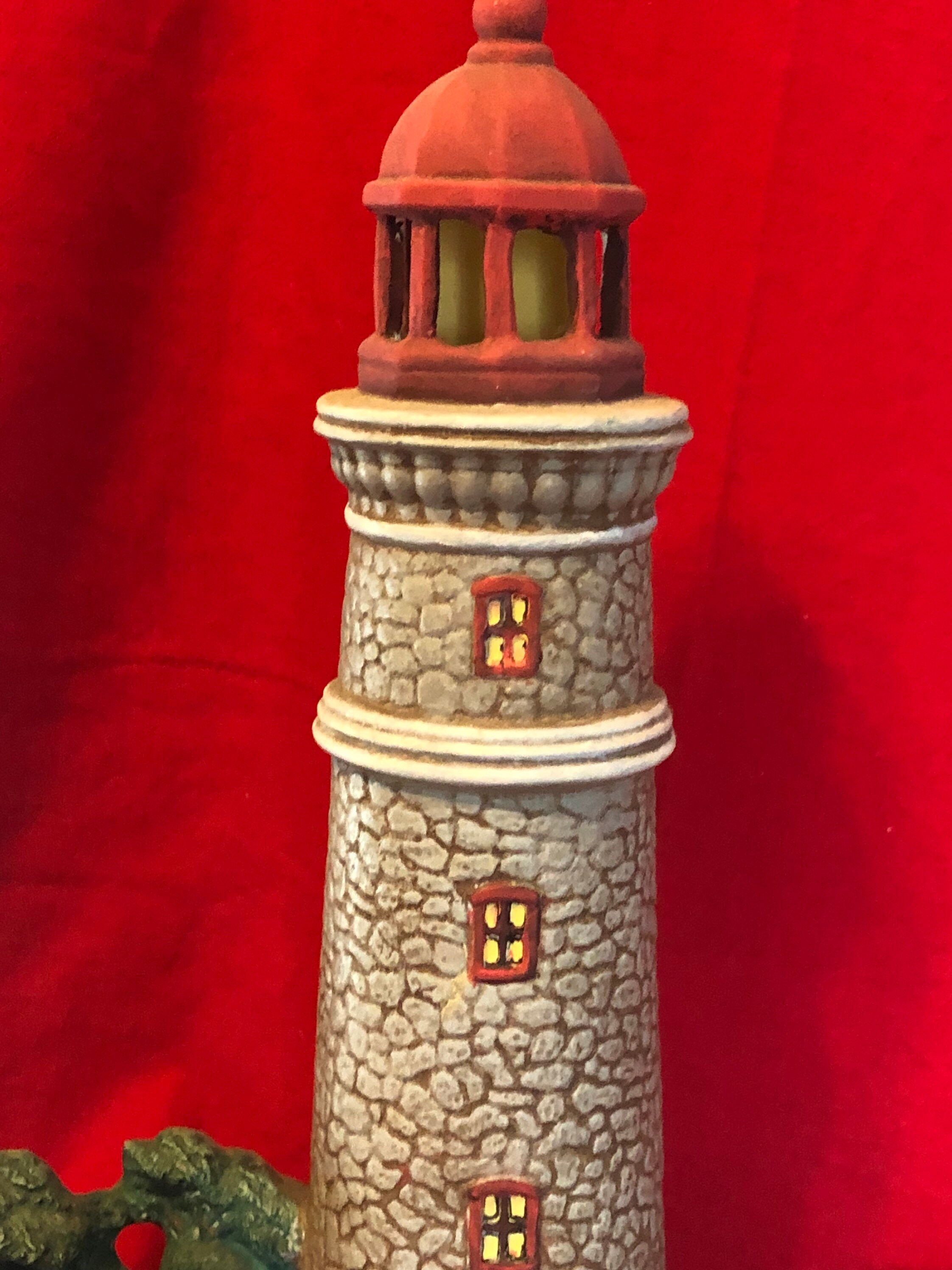 Dry Brushed Ceramic Lighthouse With Hole for Light Etsy