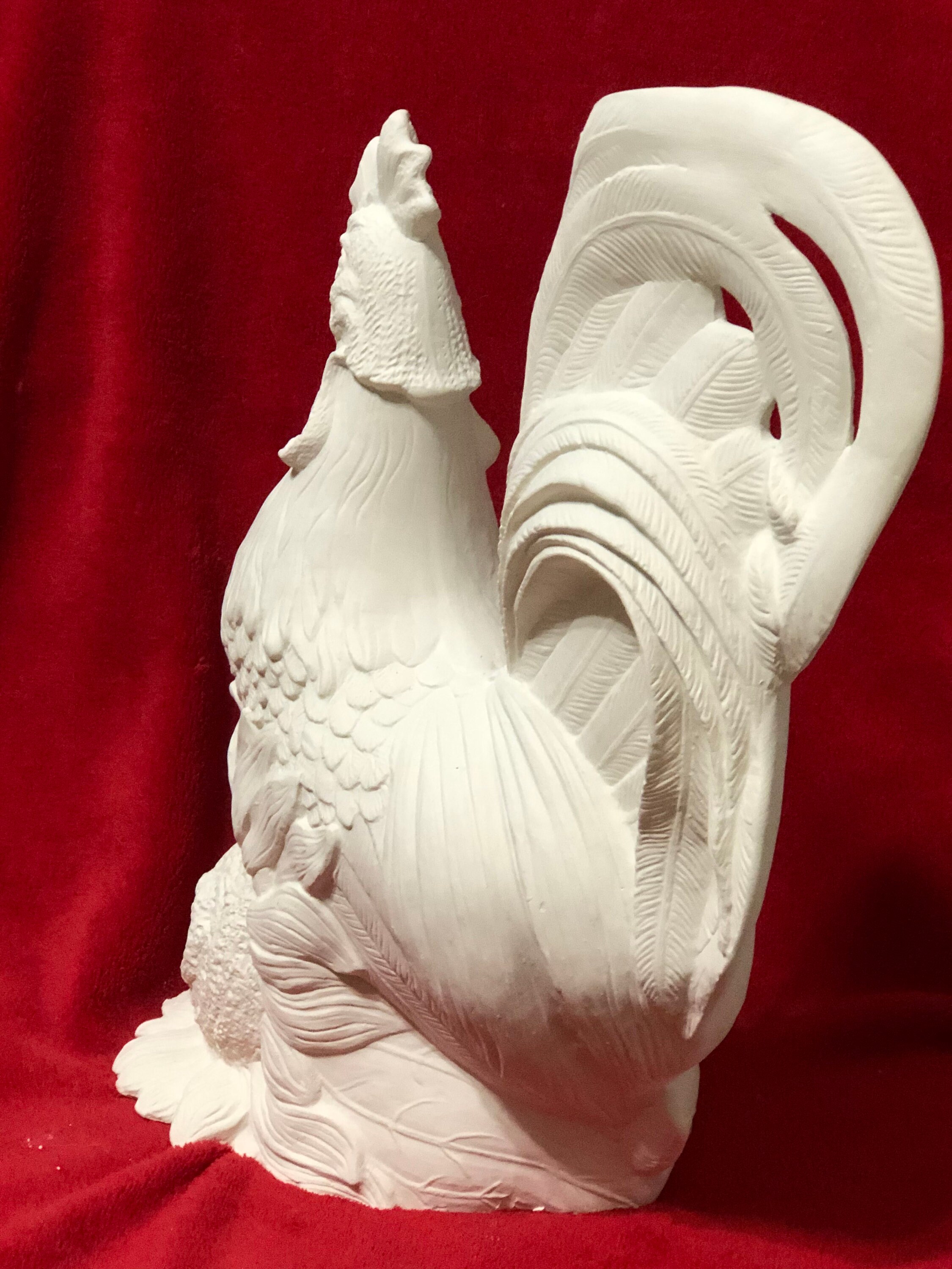 Rooster in ceramic bisque ready to paint