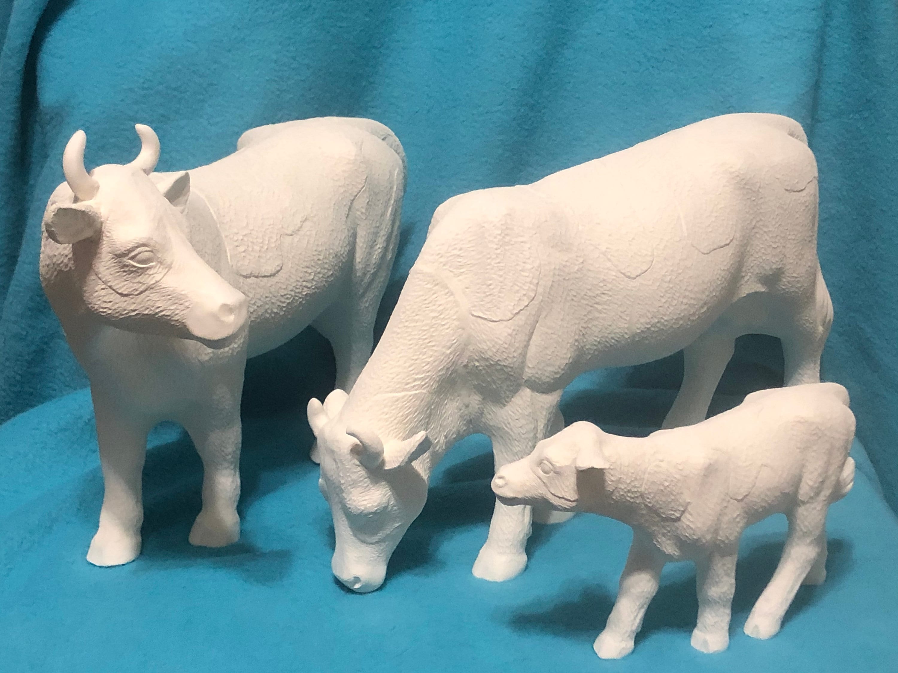 Set of three Dairy Cows Ceramic Bisques ready to paint