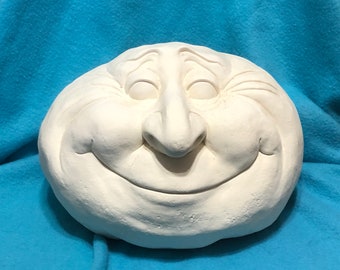 Large Smiling Face Rock Ceramic Bisque ready to paint