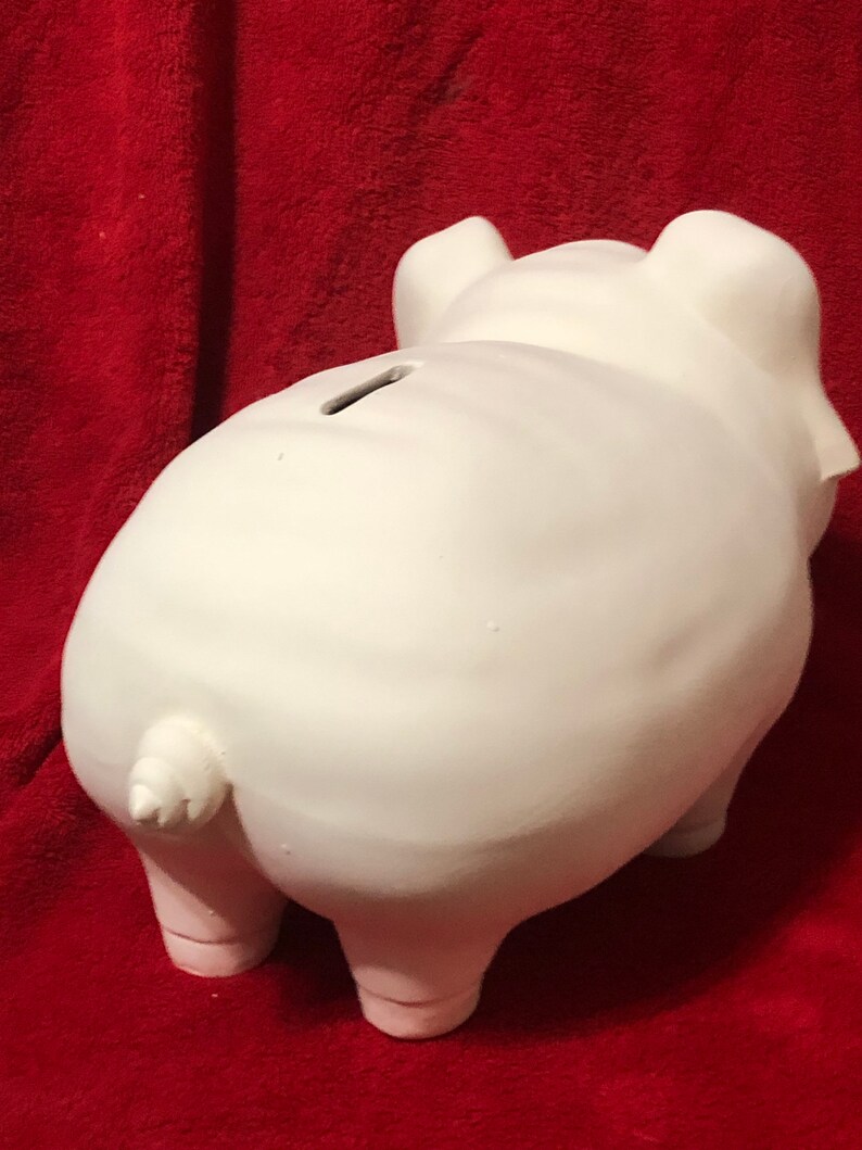 Piggy Bank in Ceramic Bisque Ready to Paint With Rubber Etsy