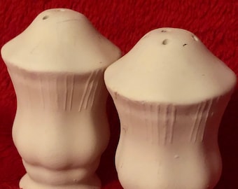 Vintage Ceramic Salt and Pepper Shakers in bisque ready to paint