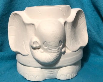 Crackpot Elephant Vase Ceramic Bisque by jmdceramicsart