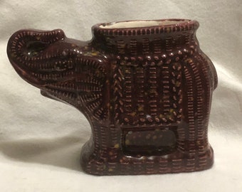 Firefly Burgundy Glazed Egyptian Ceramic Elephant by jmdceramicsart