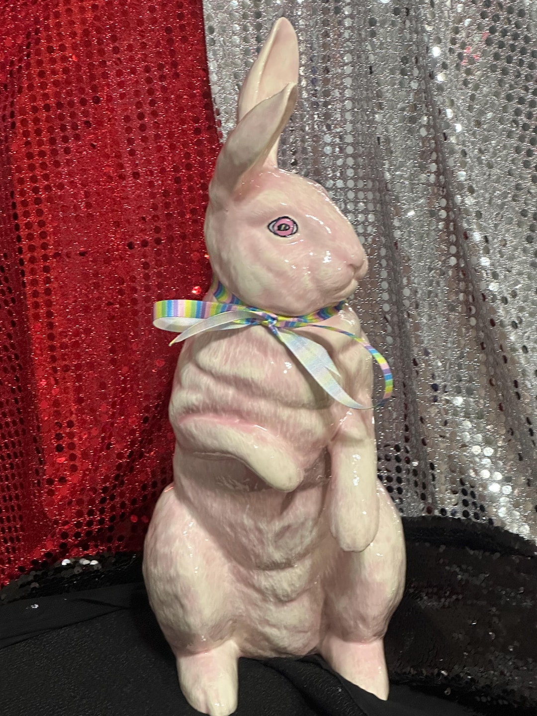 Handmade Rabbit Sculpture - Unique Holiday Decor - Ornamented Rabbit ...
