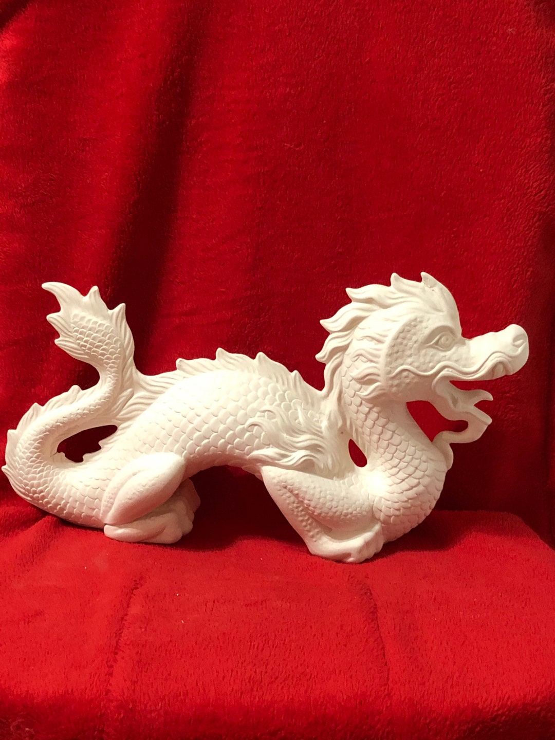 Ceramic Chinese Dragon in Bisque Ready to Paint Etsy