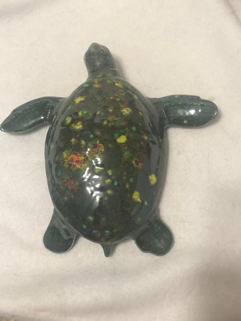 Ceramic Glazed Sea Turtle Wall Hanging Etsy
