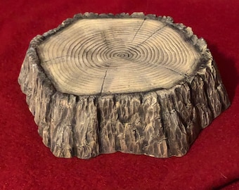 Ceramic Dry Brushed Tree Stump using Mayco Softee Stains by jmdceramicsart