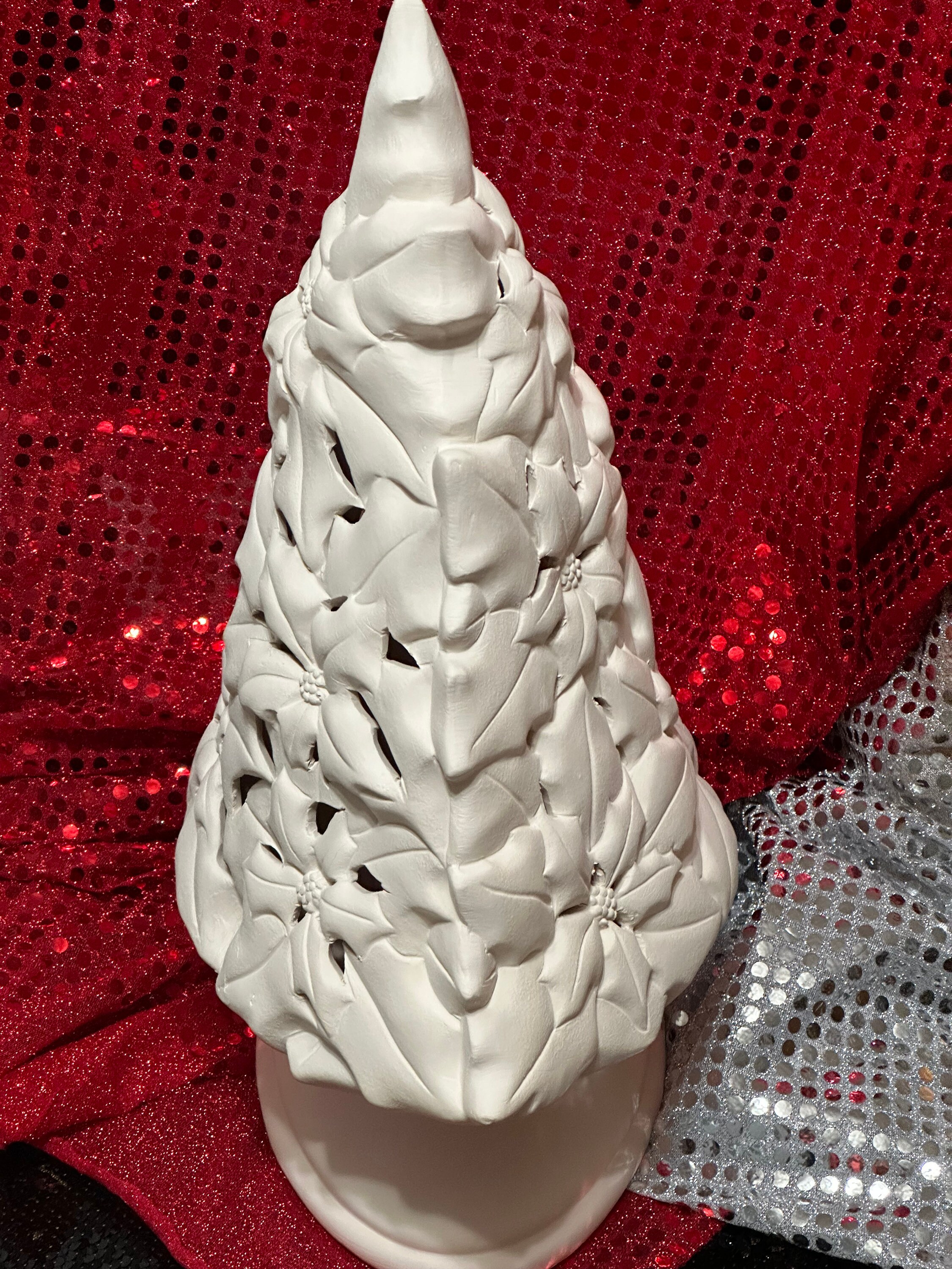 Figurine Sapin De Noël En Céramique 5-3/4″ – Kit à Peindre Soi-même, Fait Main