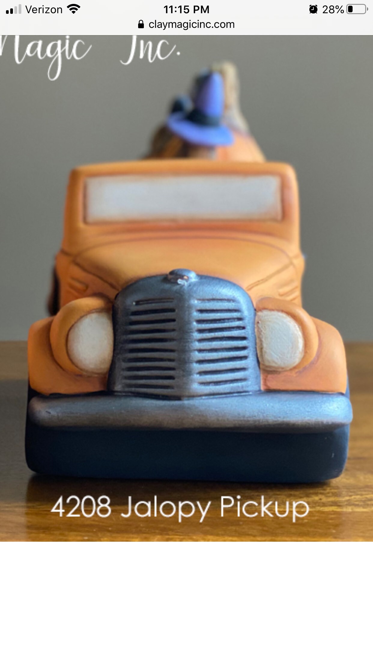 Old Time Jalopy Pickup in ceramic bisque ready to paint by jmdceramicsart